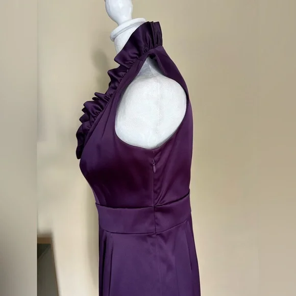 🎾Satin Purple Dress With Ruffles - Picture 8 of 10